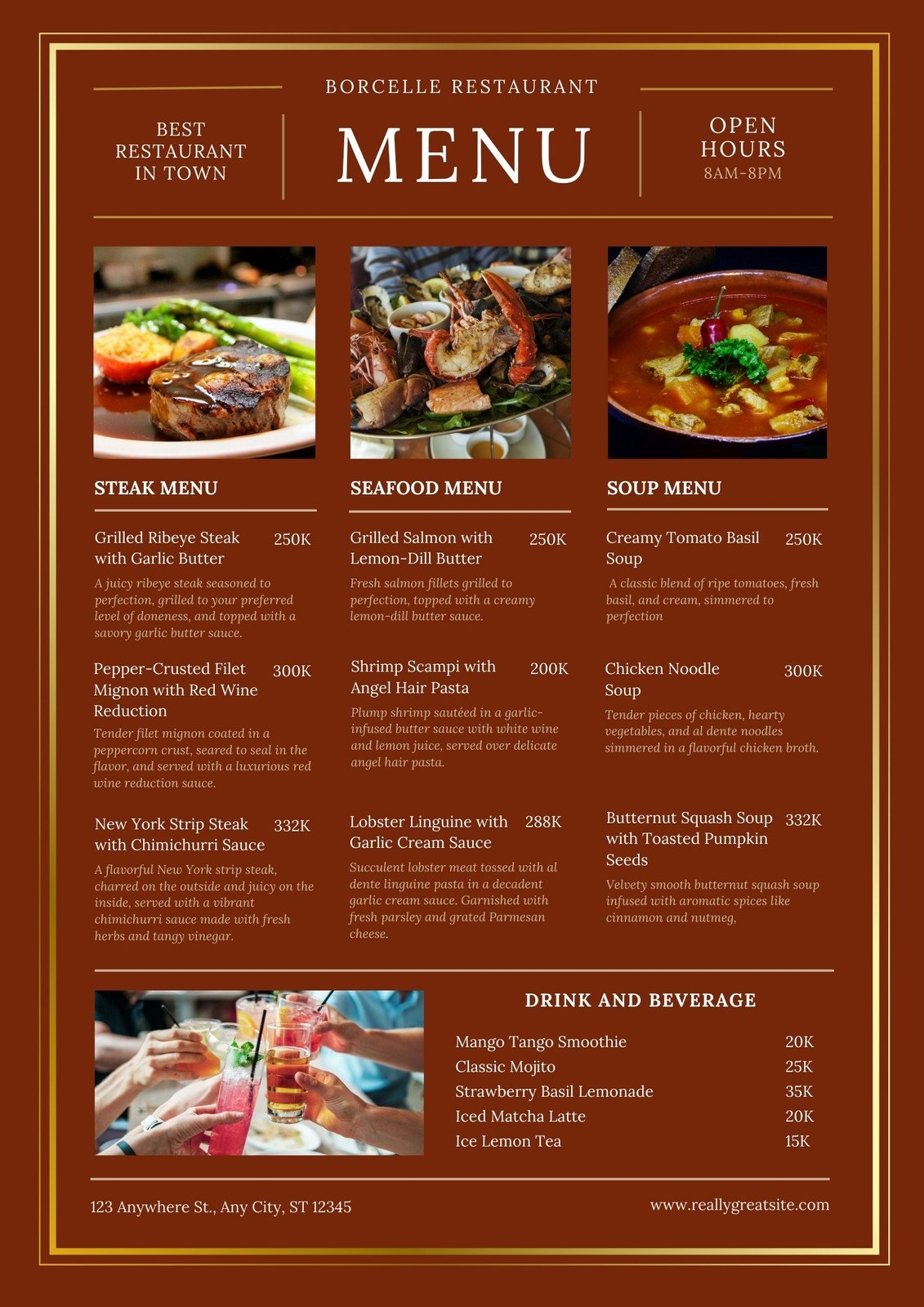 Free Printable And Customizable Fancy Menu Templates Canva