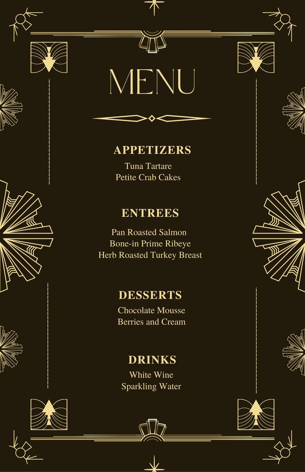 Free Printable And Customizable Fancy Menu Templates Canva