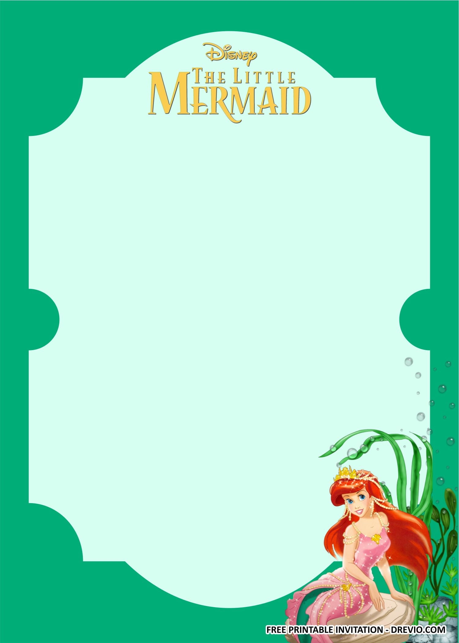 FREE PRINTABLE Ariel The Little Mermaid Birthday Party Kits 