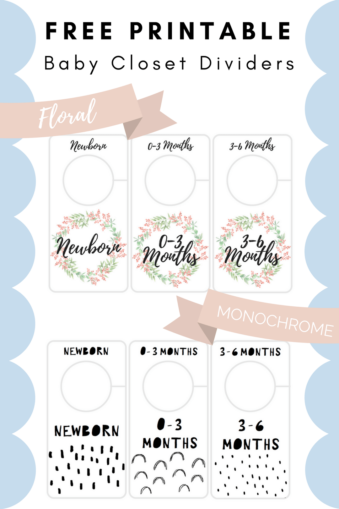 Free Printable Baby Closet Dividers Preemie To 24 Months 2 Styles