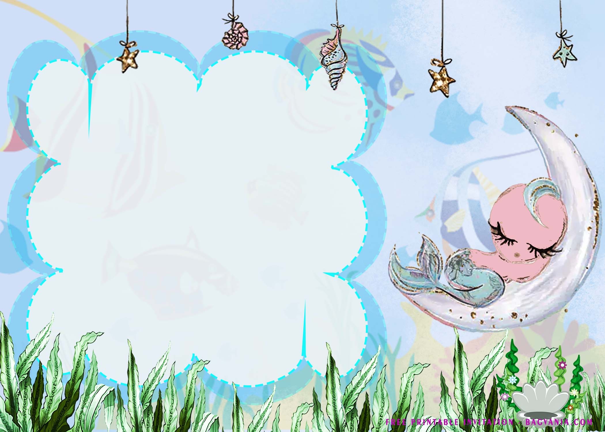 Free Printable Ocean Theme Invitation Template