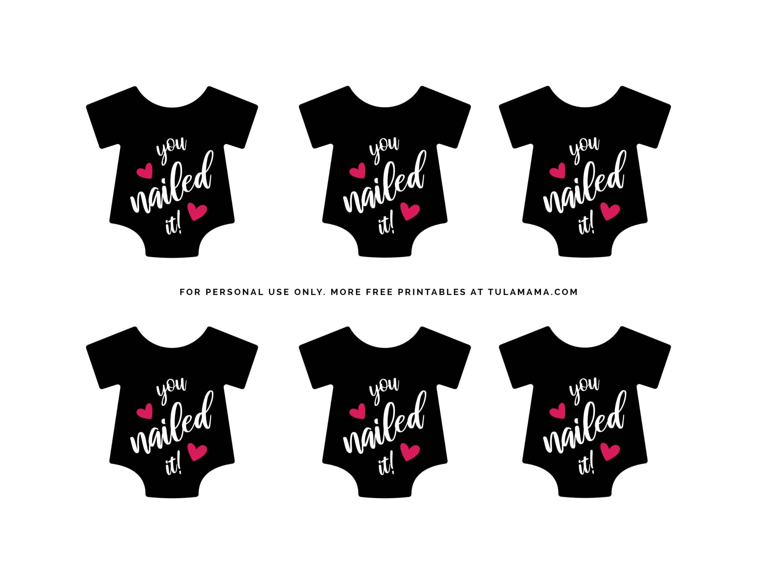 Free Printable Baby Onesie Template For Baby Shower Decorations 