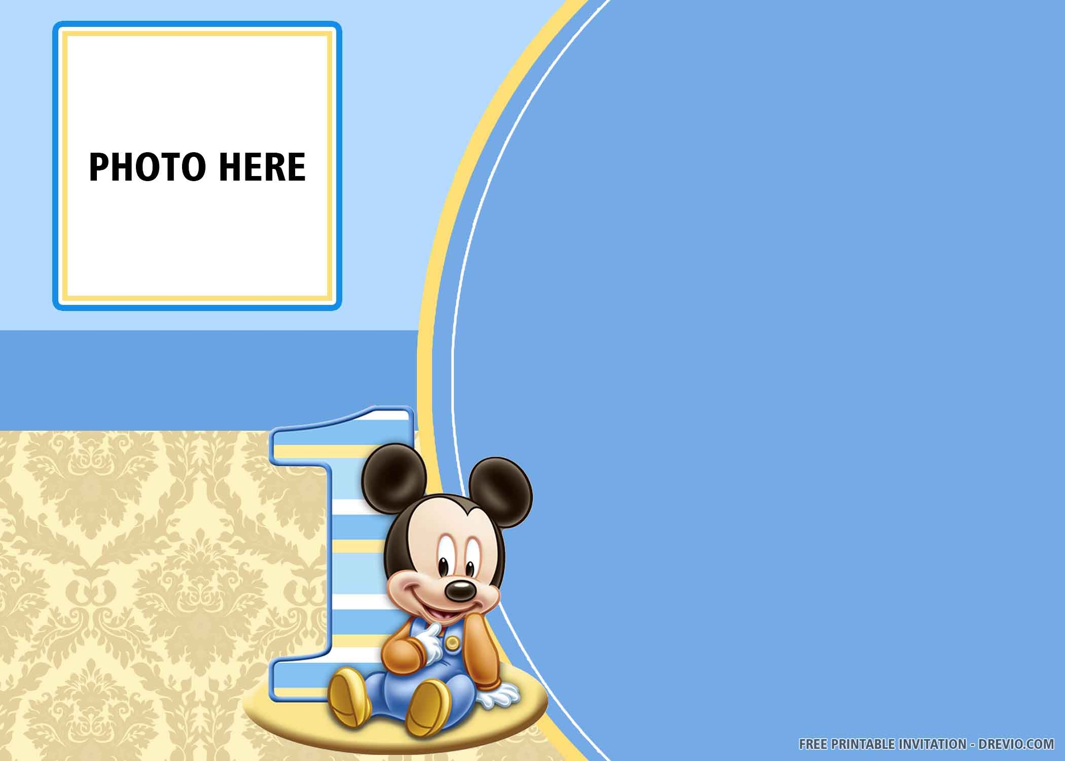 Free Printable Mickey Mouse Invitation Template