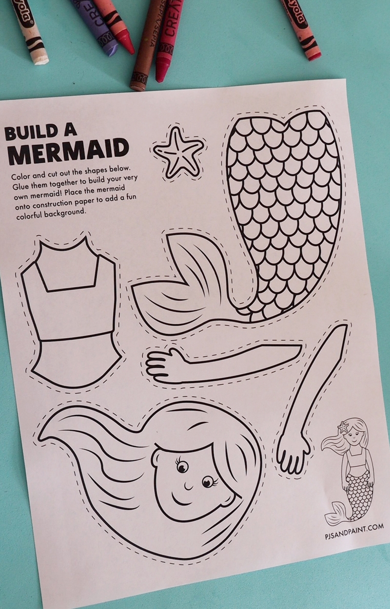 Free Printable Build A Mermaid Craft Pjs And Paint Free Printable Build A Mermaid Craft Pjs And Paint