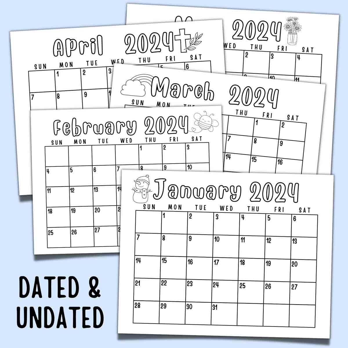 Free Printable Kids Calendar Templates