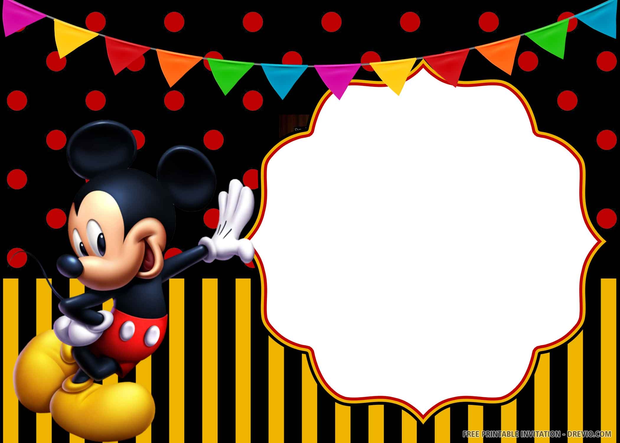 FREE PRINTABLE Cheerful Mickey Mouse Birthday Invitation Templates FREE PRINTABLE Cheerful Mickey Mouse Birthday Invitation Templates
