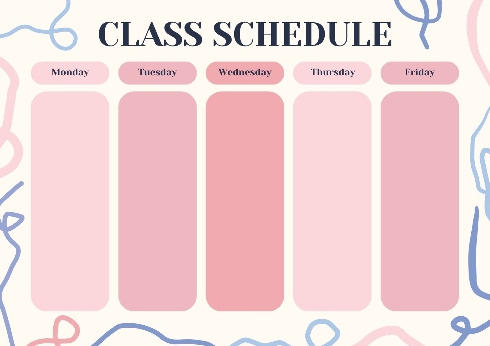 Free Printable Schgool Schedule Template