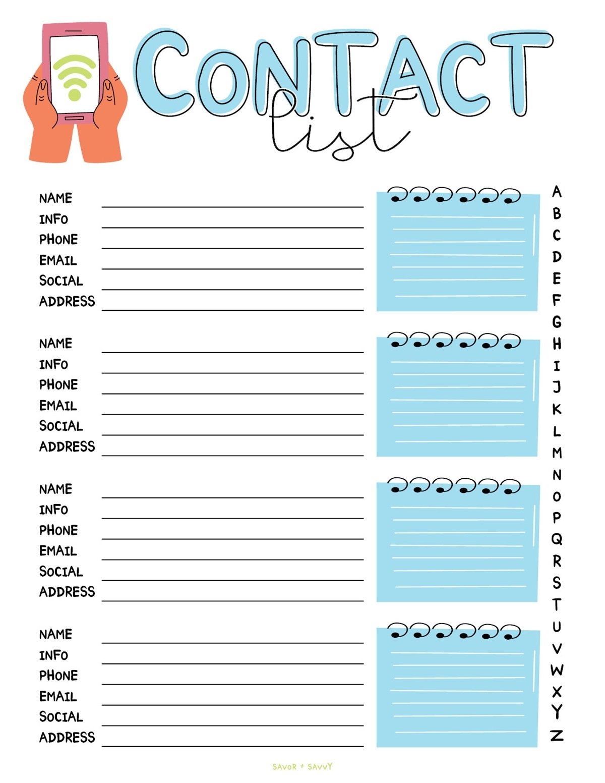 Free Printable Mailing List Template