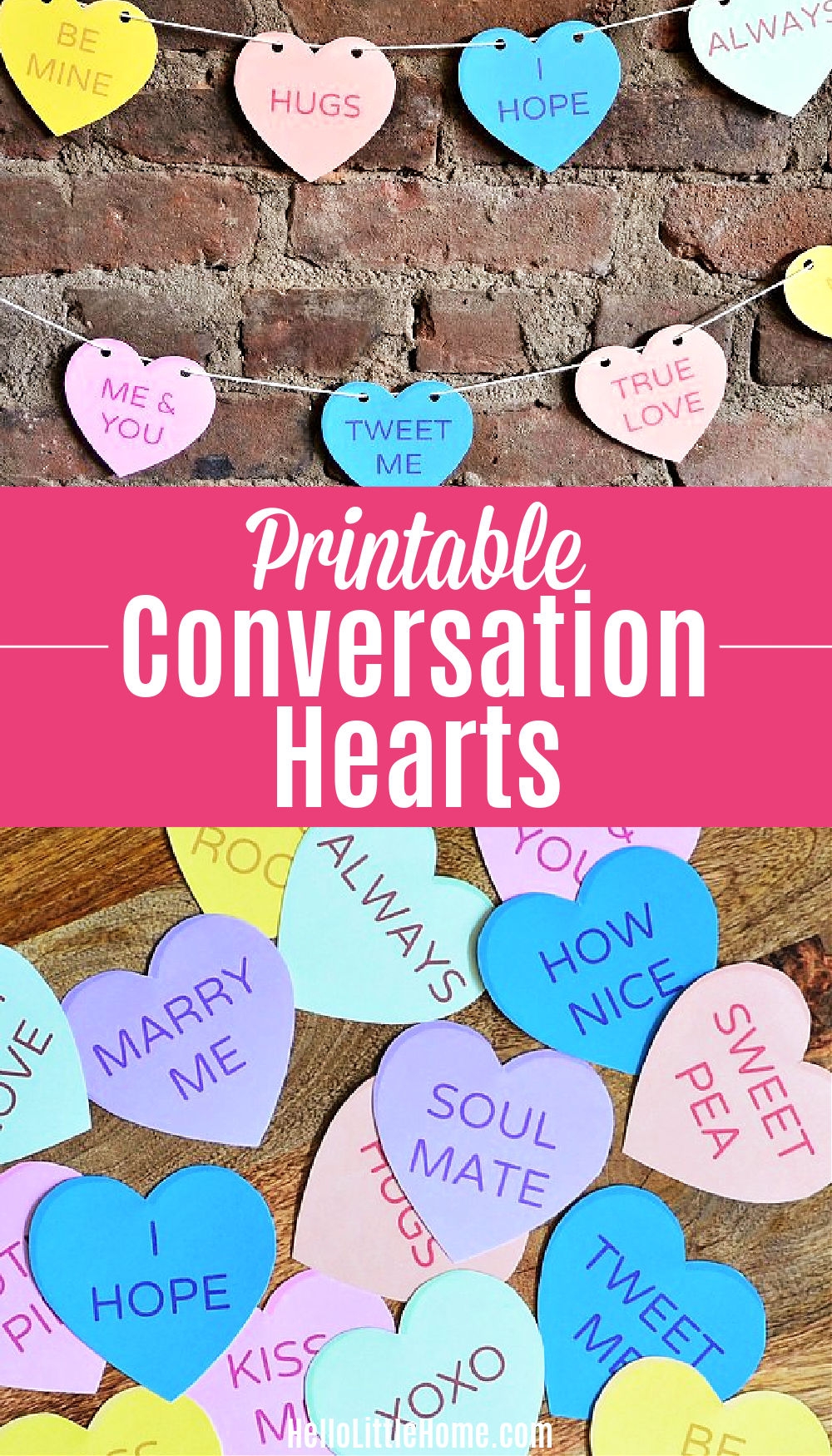Free Printable Conversation Hearts Hello Little Home Free Printable Conversation Hearts Hello Little Home