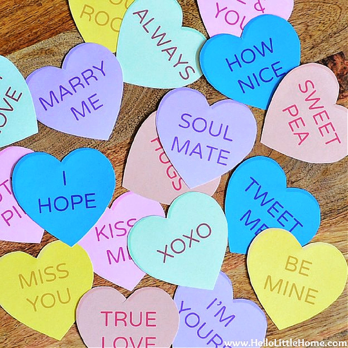 Free Printable Conversation Hearts Hello Little Home Free Printable Conversation Hearts Hello Little Home