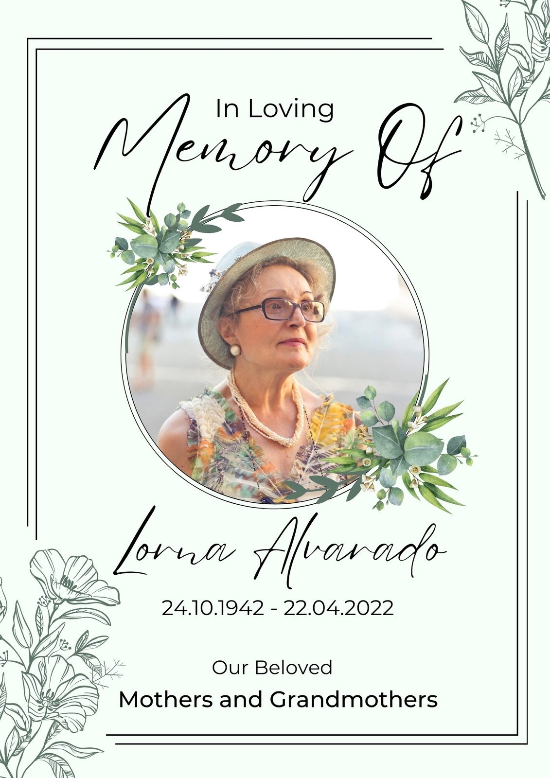 Free Printable Customizable Funeral Program Templates Canva