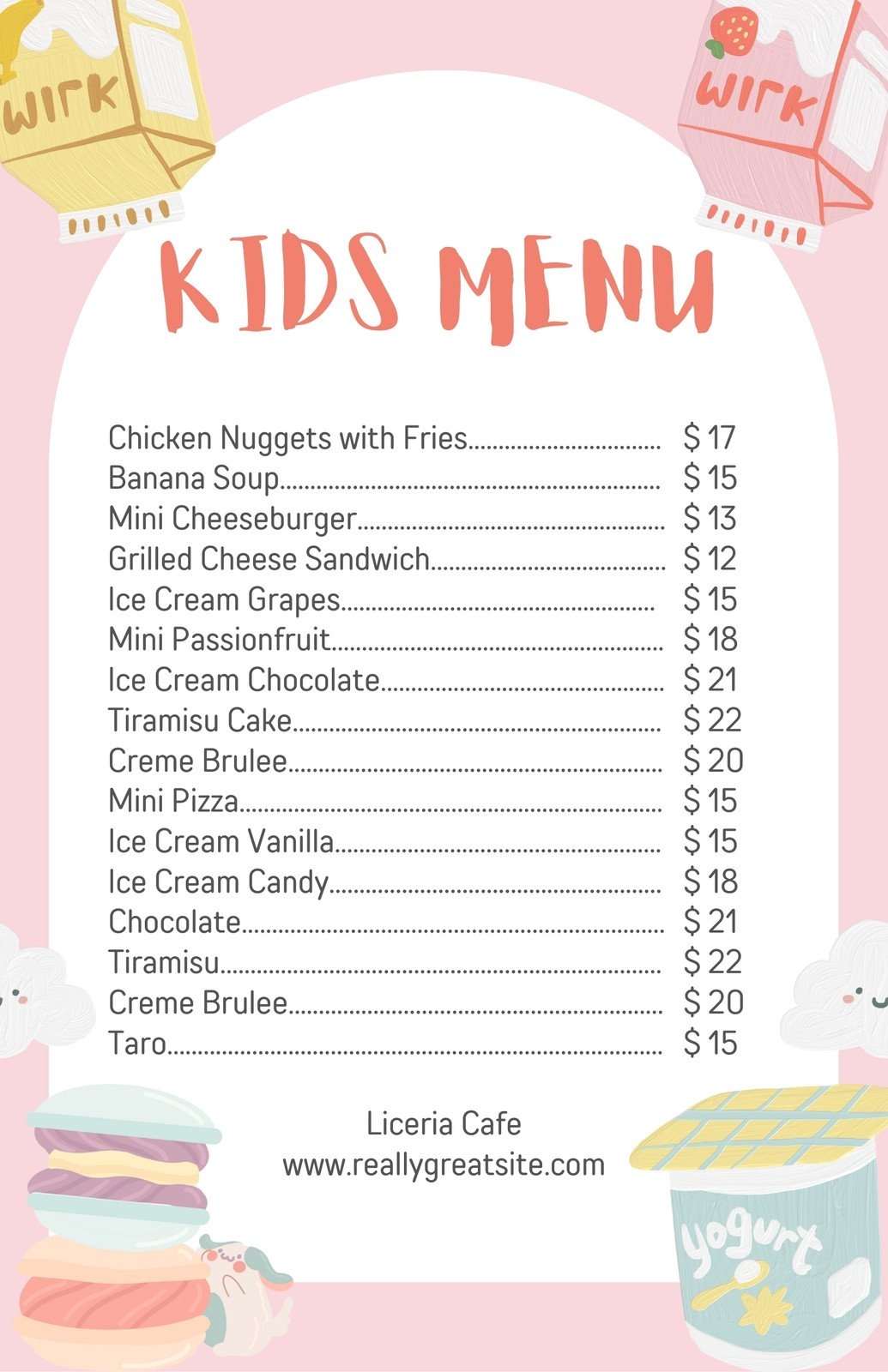 Free Printable Customizable Kids Menu Templates Canva Free Printable Customizable Kids Menu Templates Canva