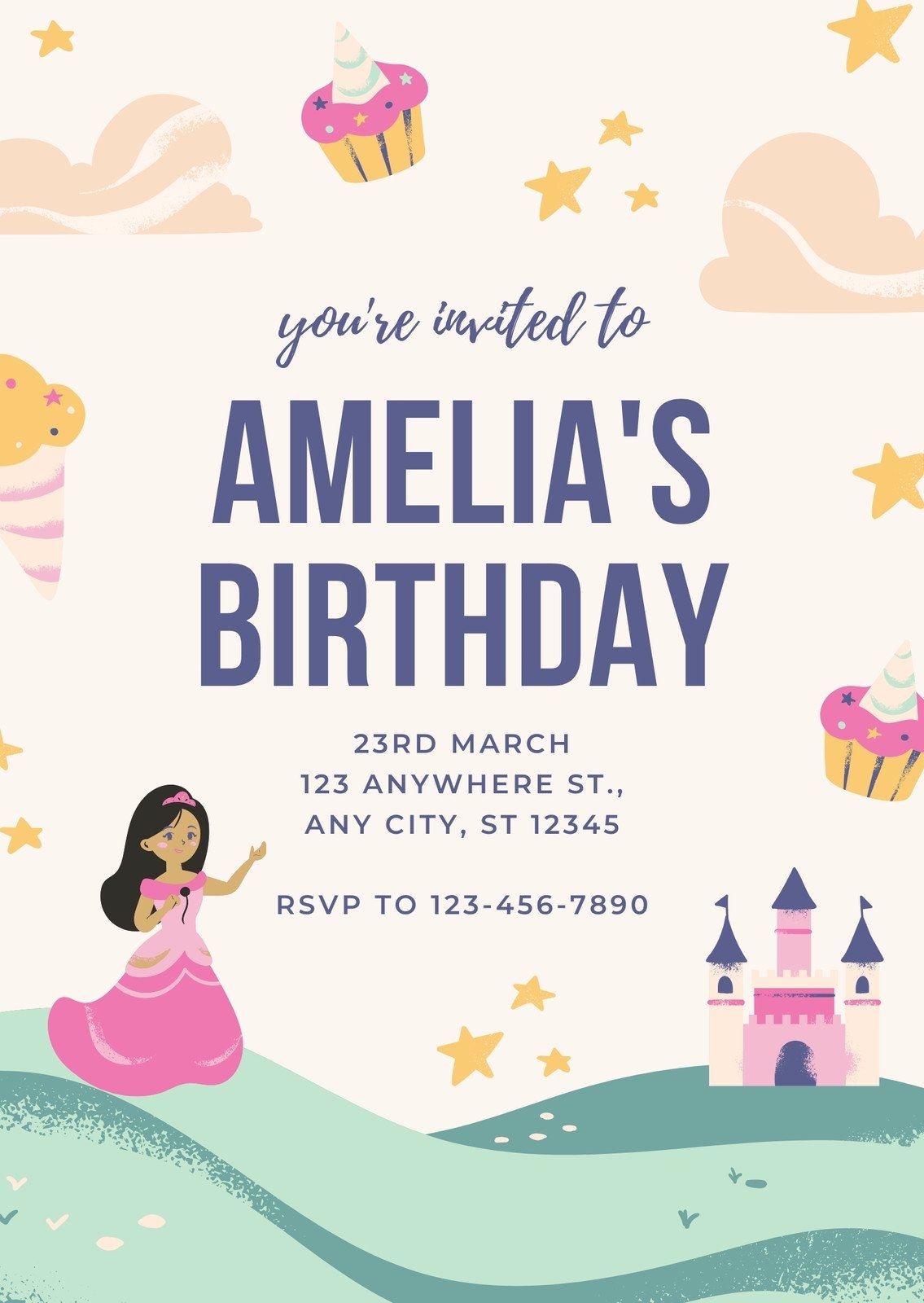 Free Printable Princess Birthday Invitation Templates