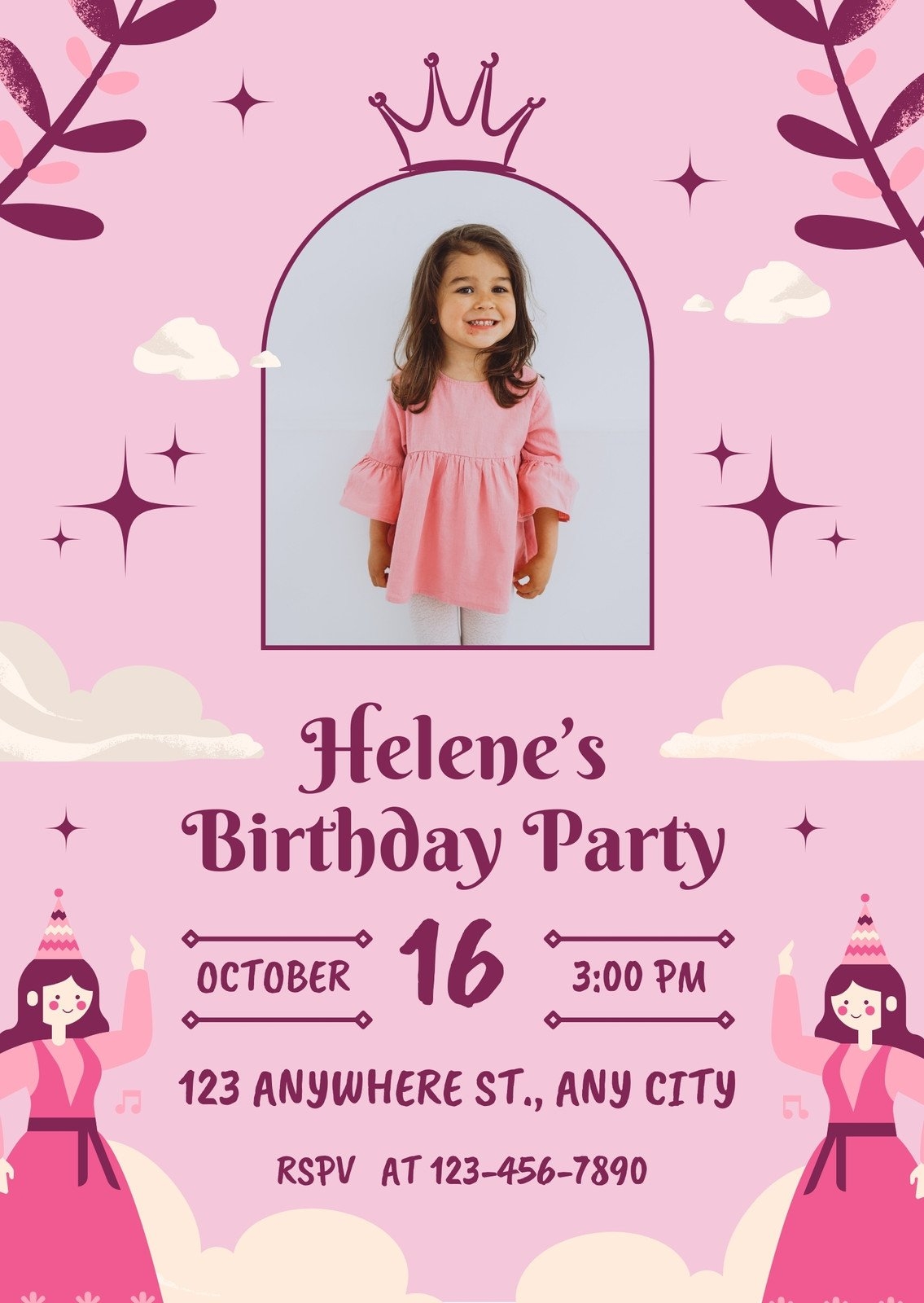 Free Printable Customizable Princess Invitation Templates Canva Free Printable Customizable Princess Invitation Templates Canva