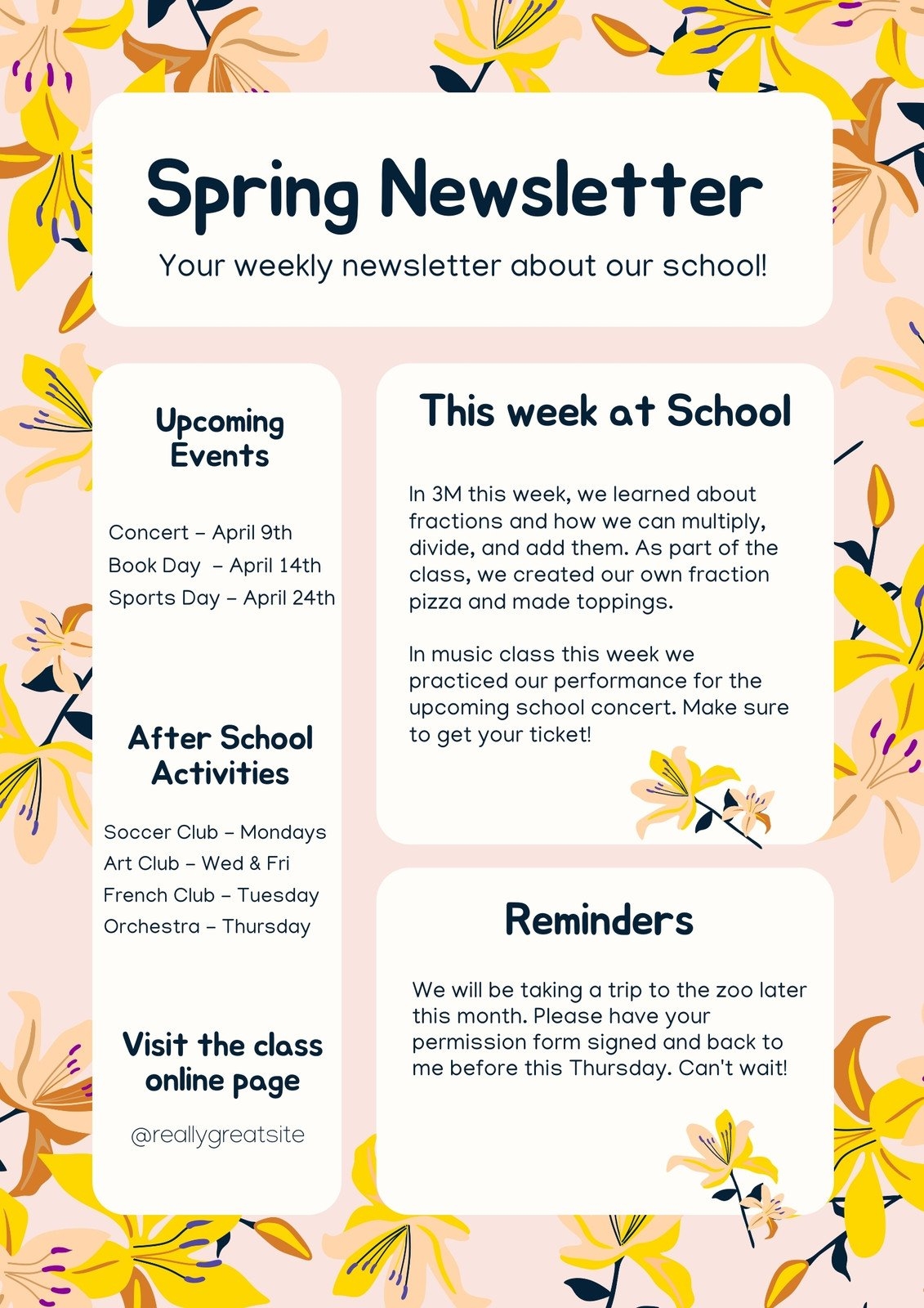 Free Printable Customizable School Newsletter Templates Canva Free Printable Customizable School Newsletter Templates Canva