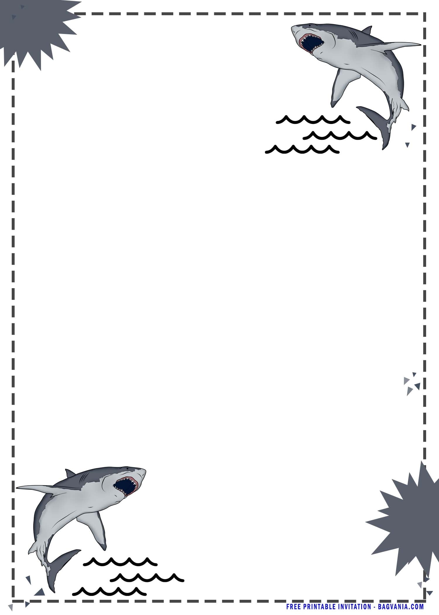 FREE Printable Cute Baby Shark Birthday Invitation Templates