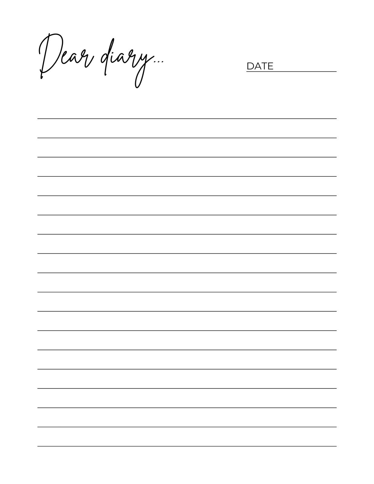 Free Printable Personal Diary Templates