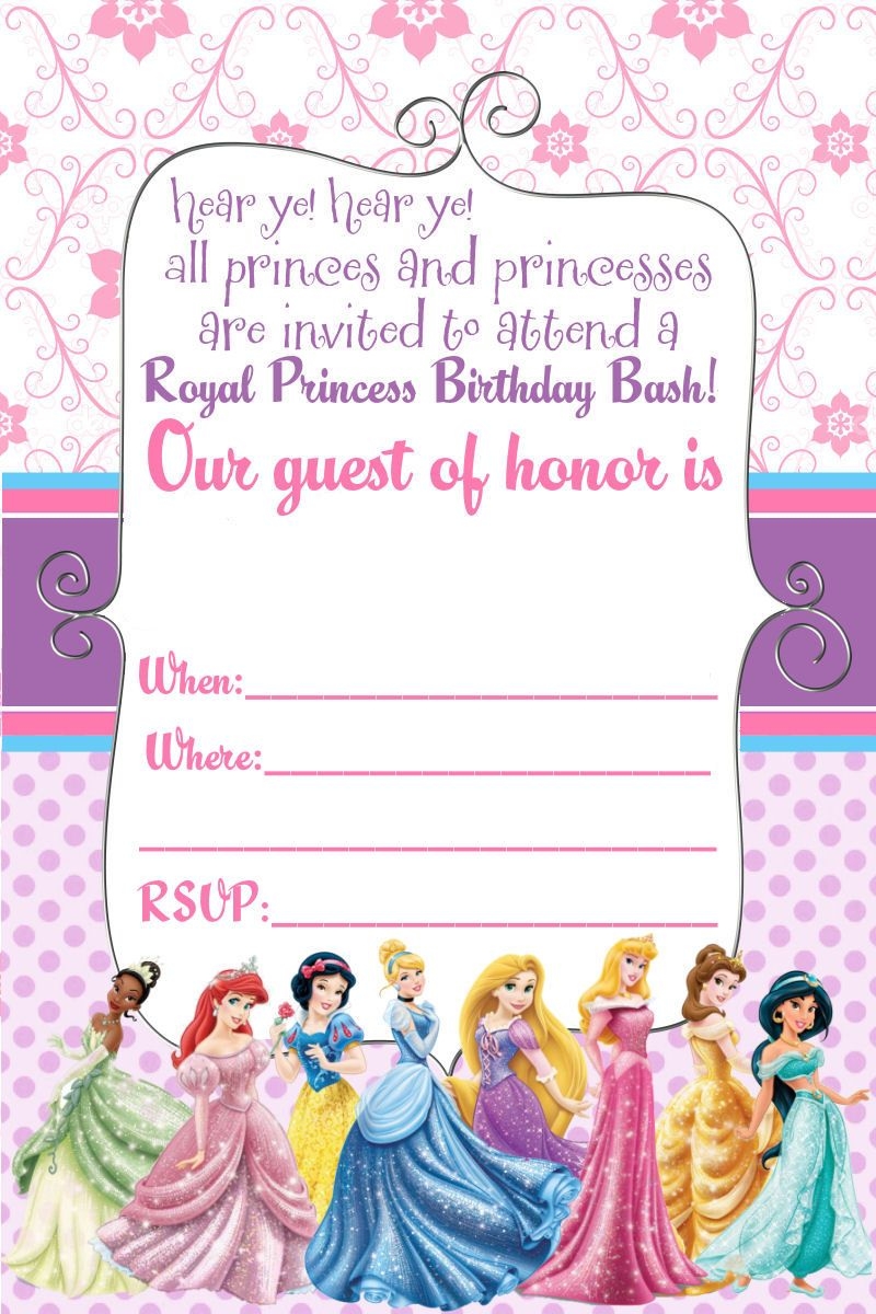 FREE Printable Disney Princess Ticket Invitation Template FREE Printable Disney Princess Ticket Invitation Template