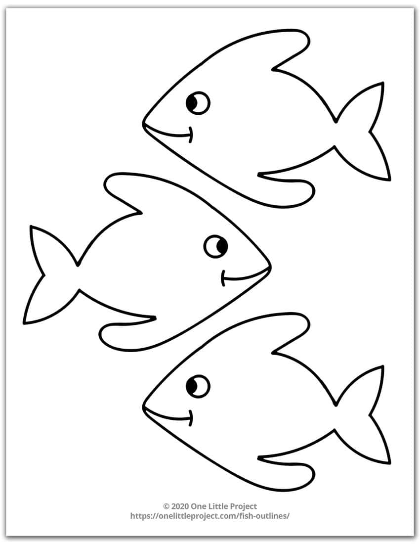 Free Printable Fish Outline Pages Fish Templates One Little Project