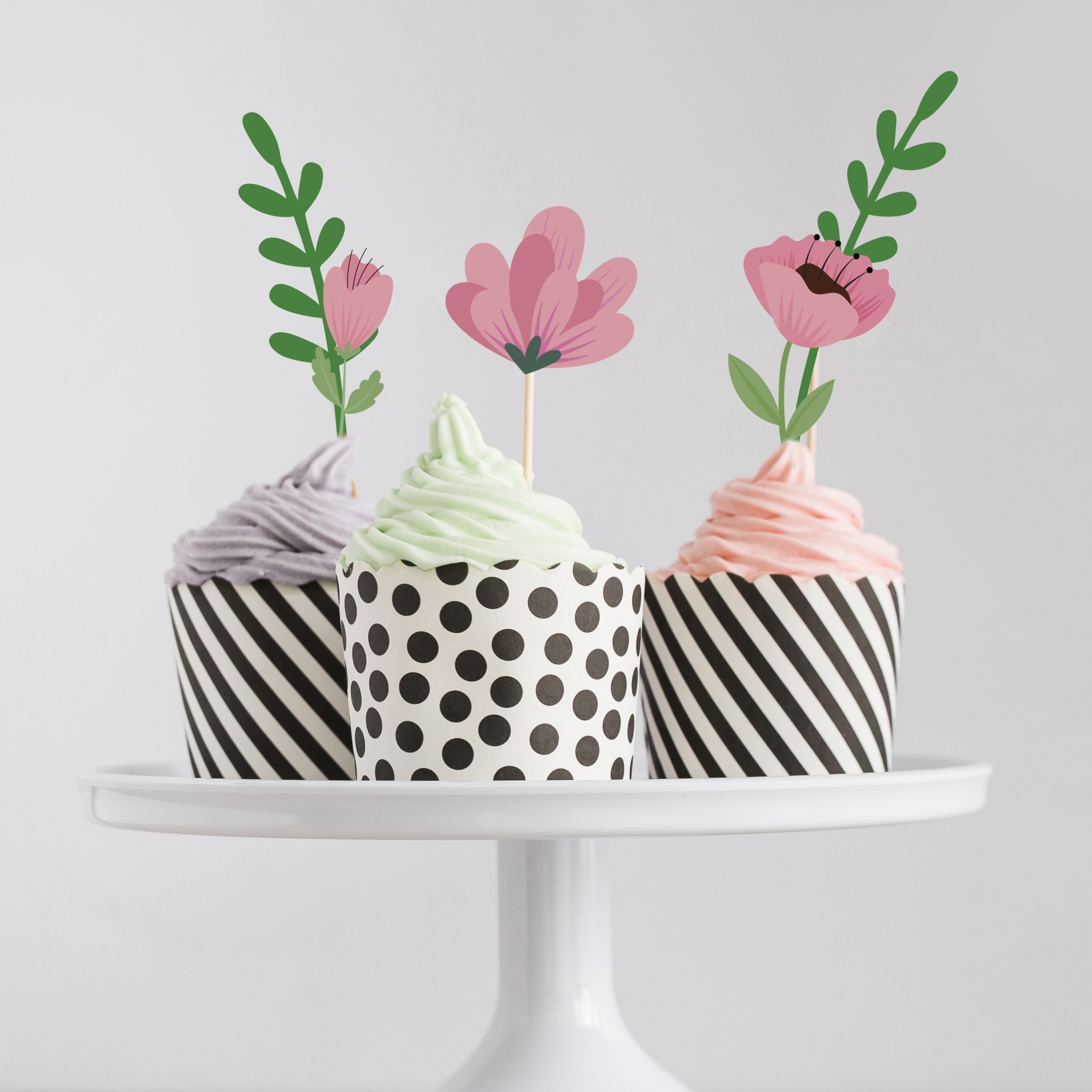 Free Printable Floral Cupcake Toppers Brooklyn Berry Designs Free Printable Floral Cupcake Toppers Brooklyn Berry Designs