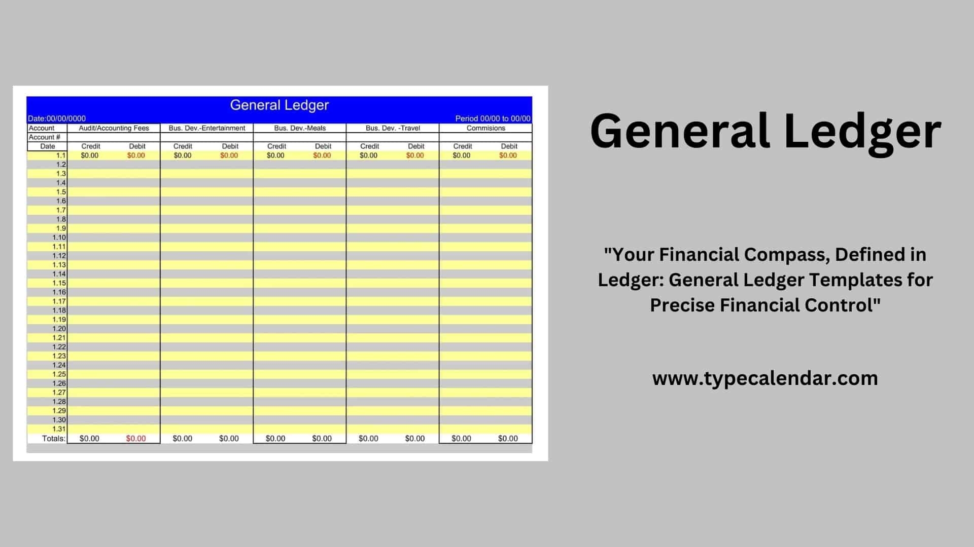 Free Printable General Ledger Templates Word U0026 Excel U0026 PDF Small Business Free Printable General Ledger Templates Word U0026 Excel U0026 PDF Small Business