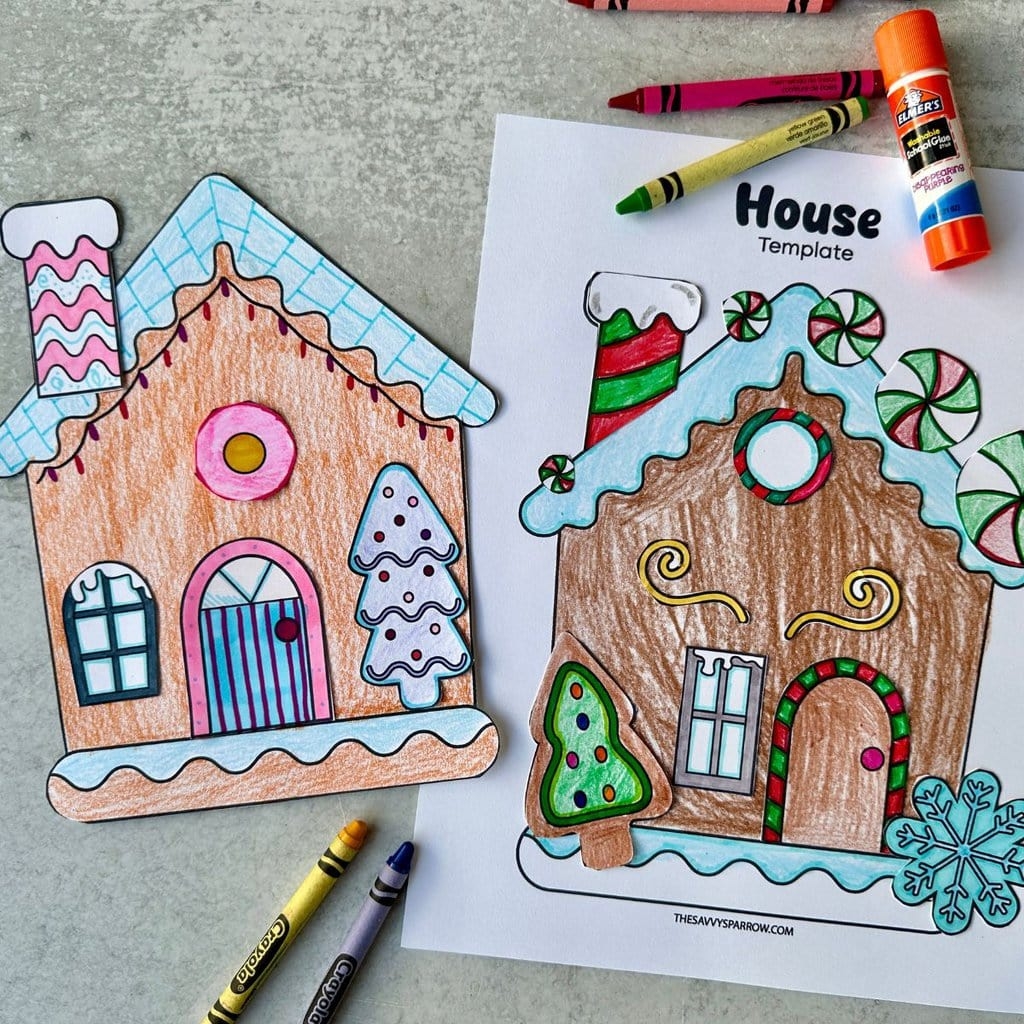 Free Printable Paper Gingerbread House Template