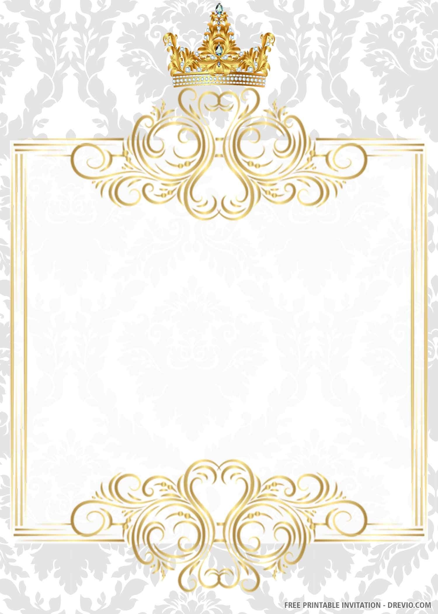 FREE PRINTABLE Gold Royal Wedding Invitation Templates FREE PRINTABLE Gold Royal Wedding Invitation Templates