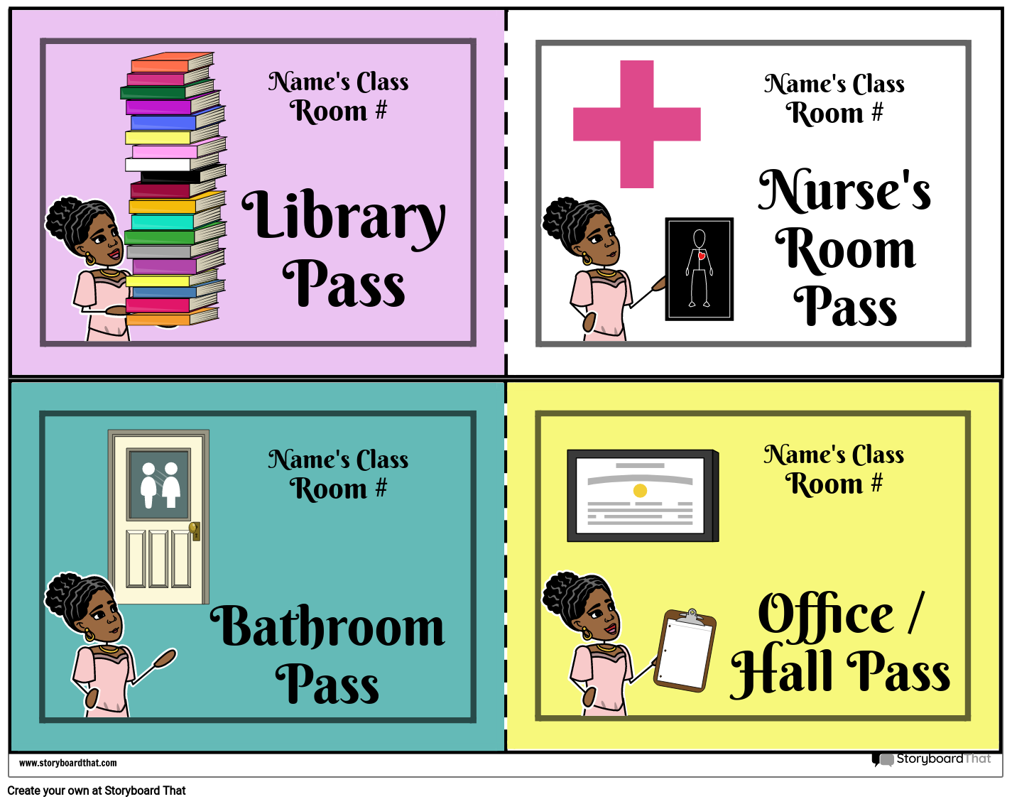 Free Printable Hall Passes StoryboardThat