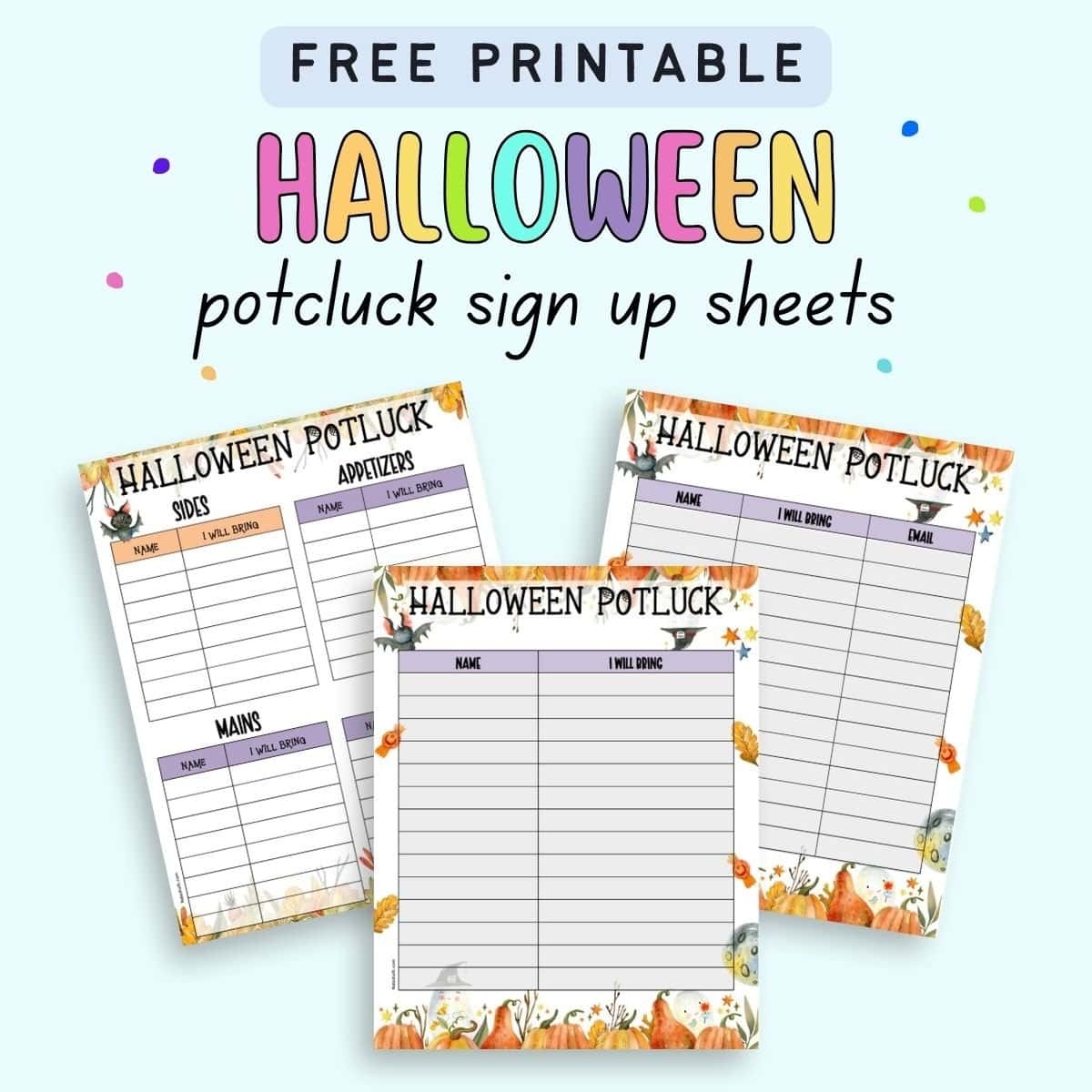 Free Printable Potluck Template