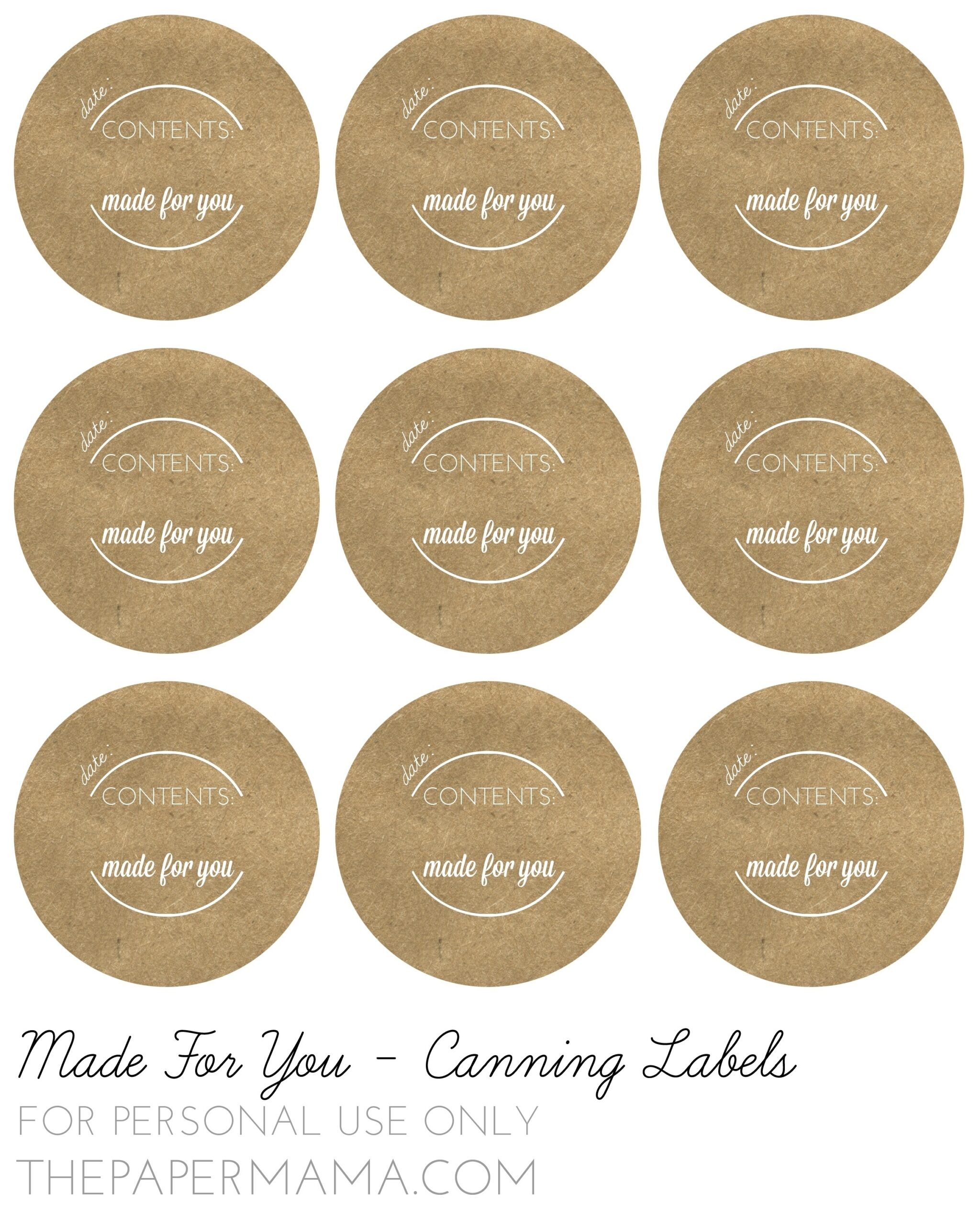 Free Printable Jar Tags Printable Party Favors