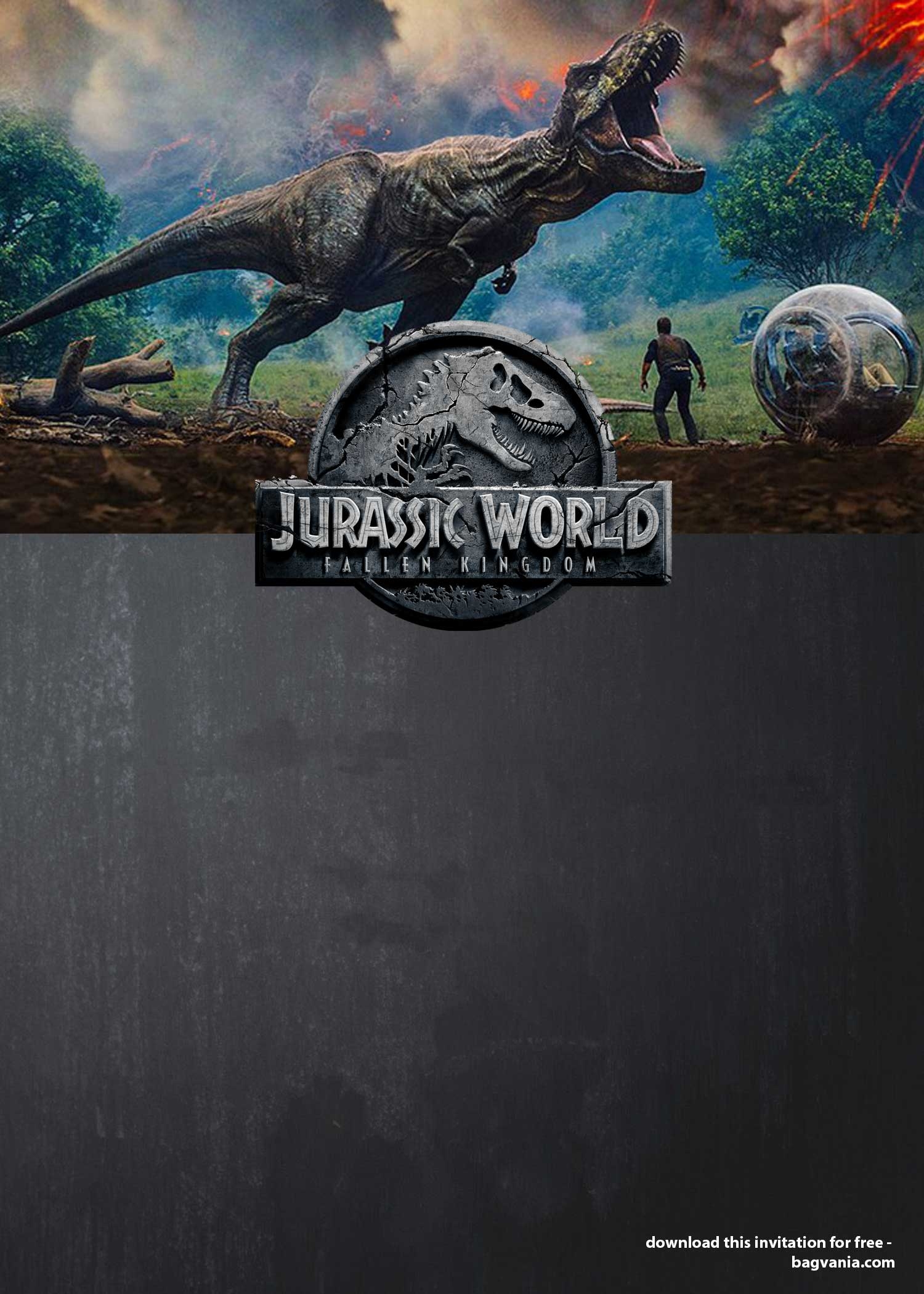 Free Printable Jurassic World Invitation Template