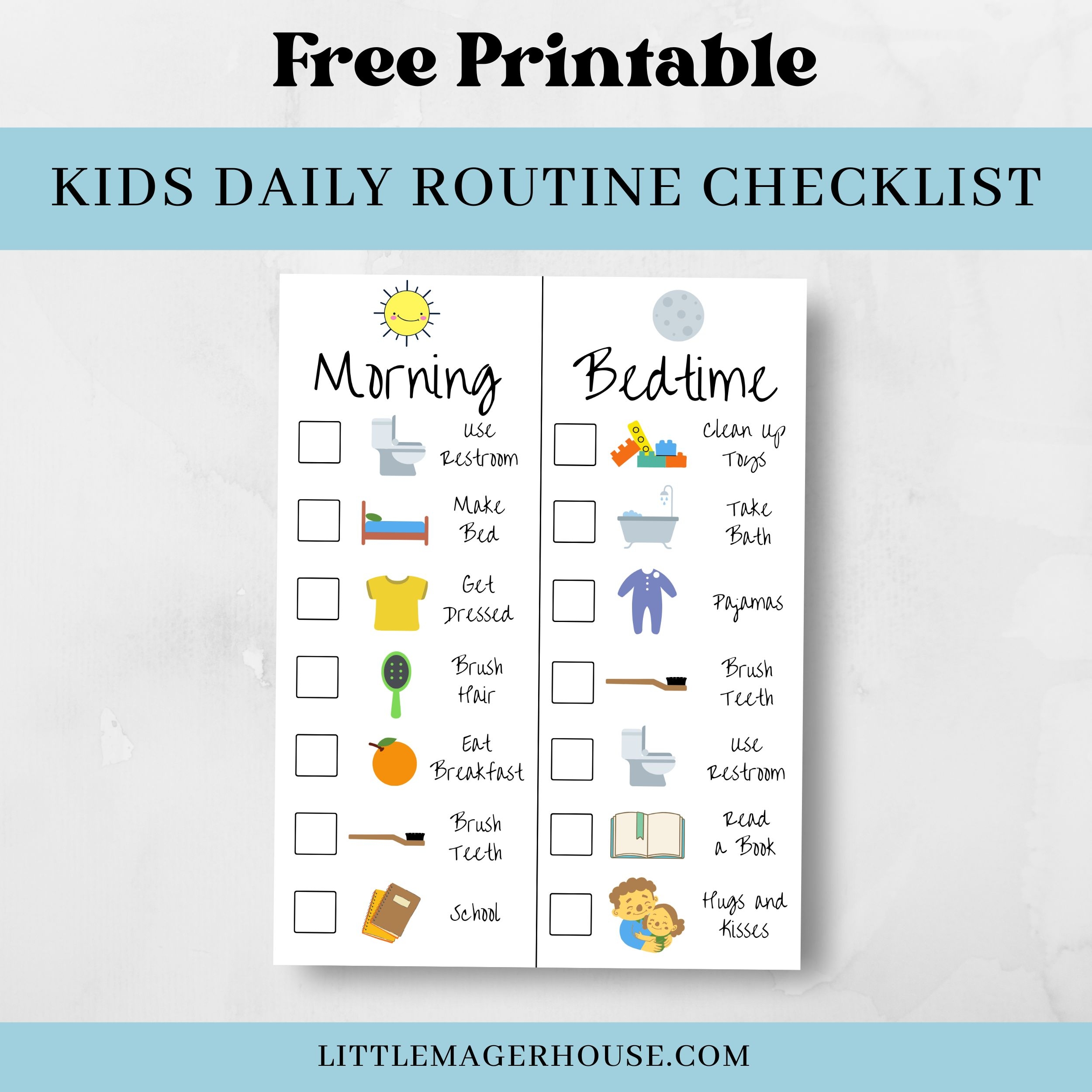 Free Printable Kid Daily Routine Template