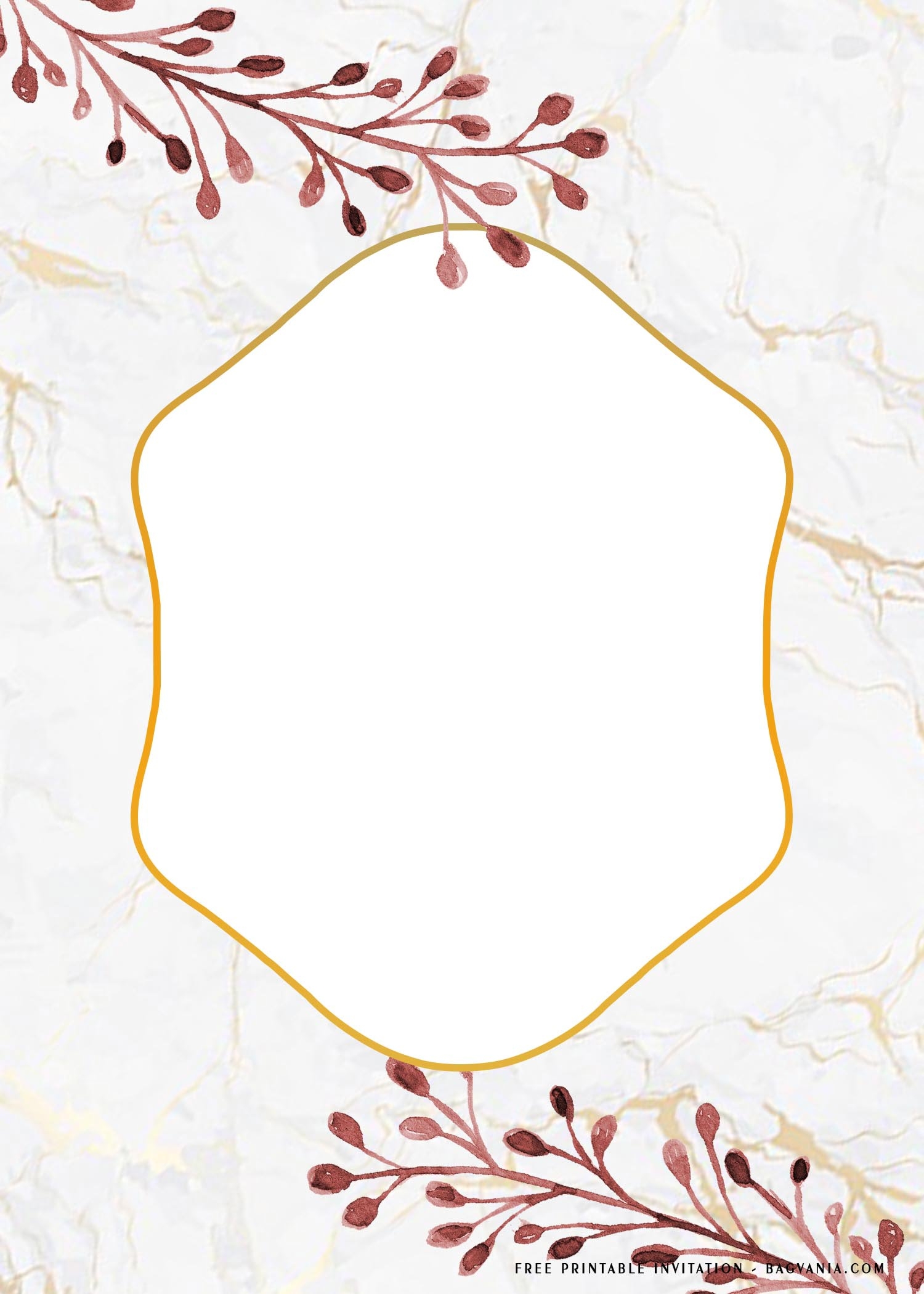 FREE Printable Leafy Golden Frame Birthday Invitation Templates Worksheets Library FREE Printable Leafy Golden Frame Birthday Invitation Templates Worksheets Library