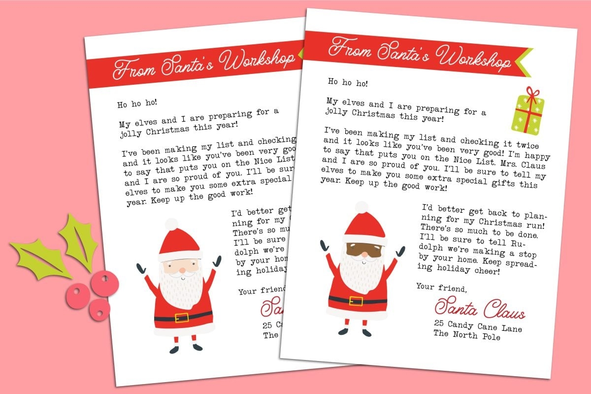 Free Printable Letters From Santa Templates