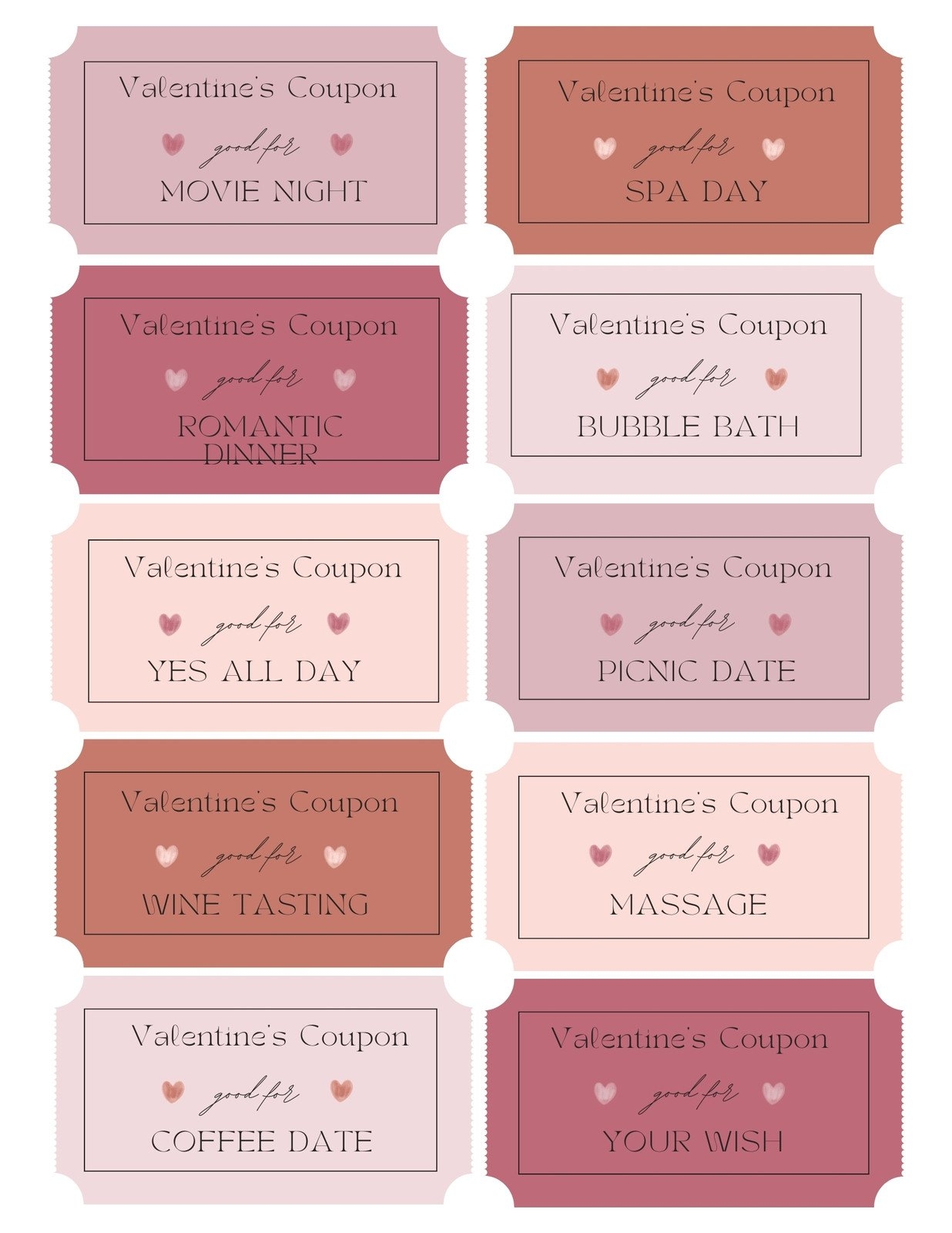 Free Printable Love Coupon Templates Canva