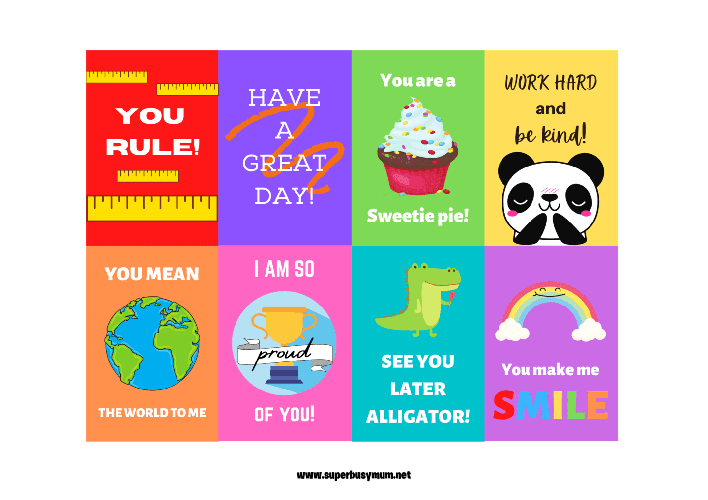 Free Printable Lunch Box Notes Super Busy Mum Northern Irish Blogger