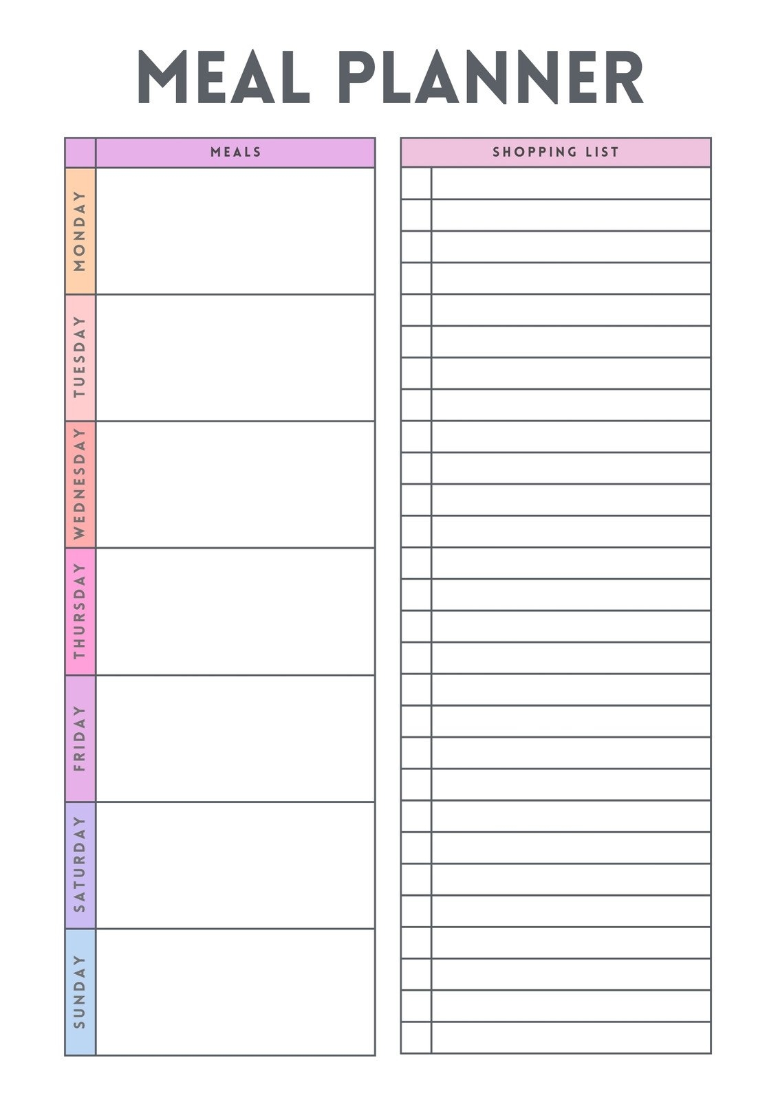 Free Printable Meal Planners Templates