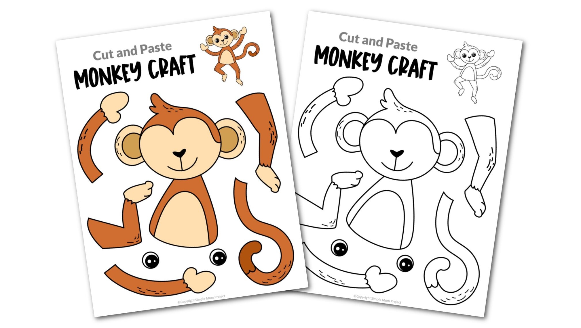 Free Printable Monkey Craft Template Simple Mom Project Free Printable Monkey Craft Template Simple Mom Project