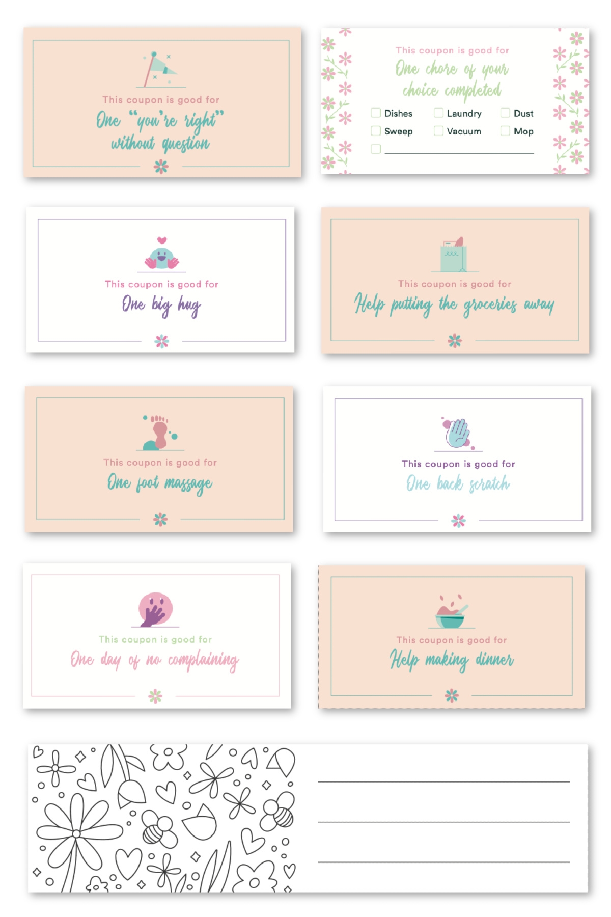 Free Printable Mothers Day Coupon Templates Free Printable Mothers Day Coupon Templates