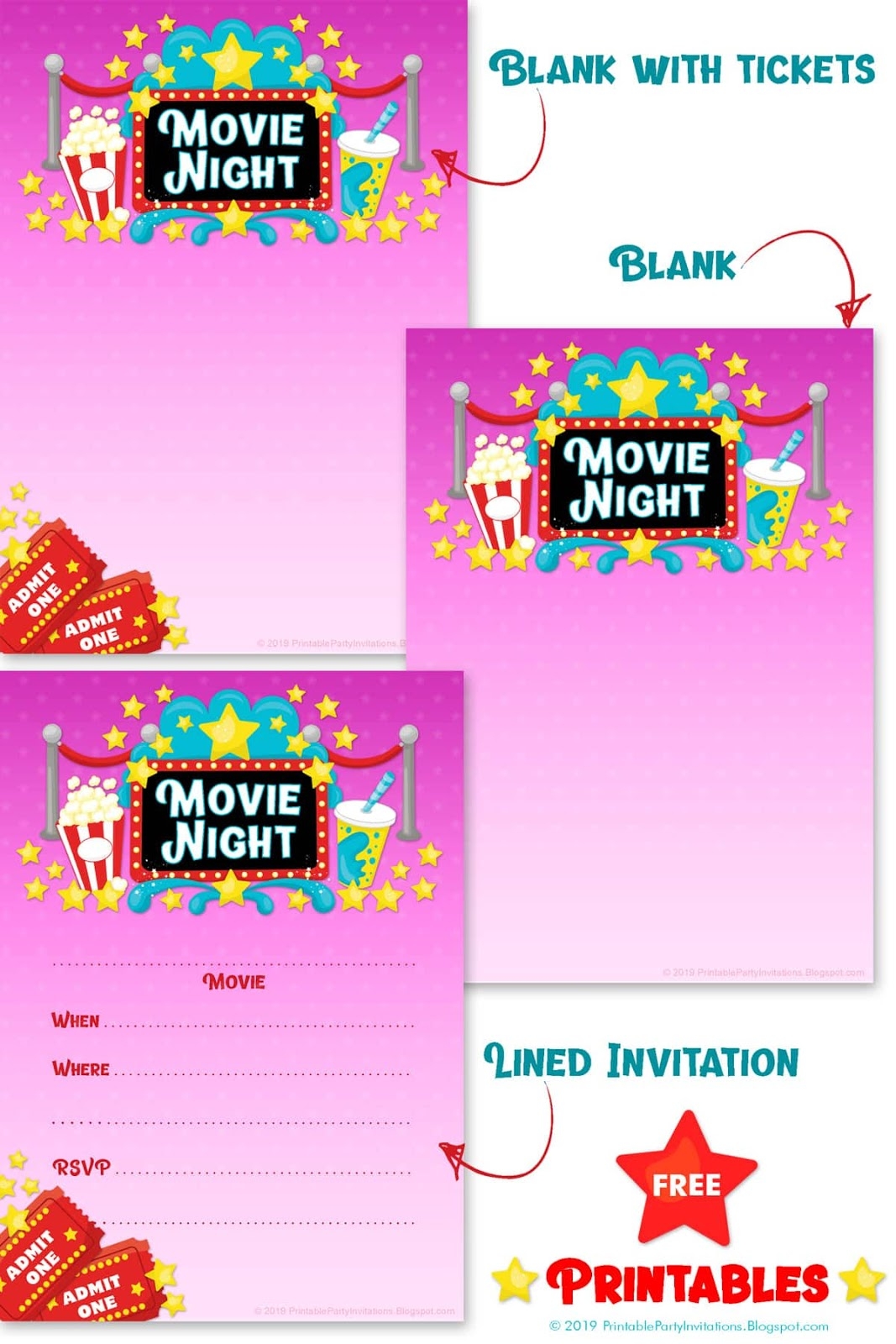 Free Printable Party Invitations Movie Night Background Invitation And Flyer Free Printable Party Invitations Movie Night Background Invitation And Flyer