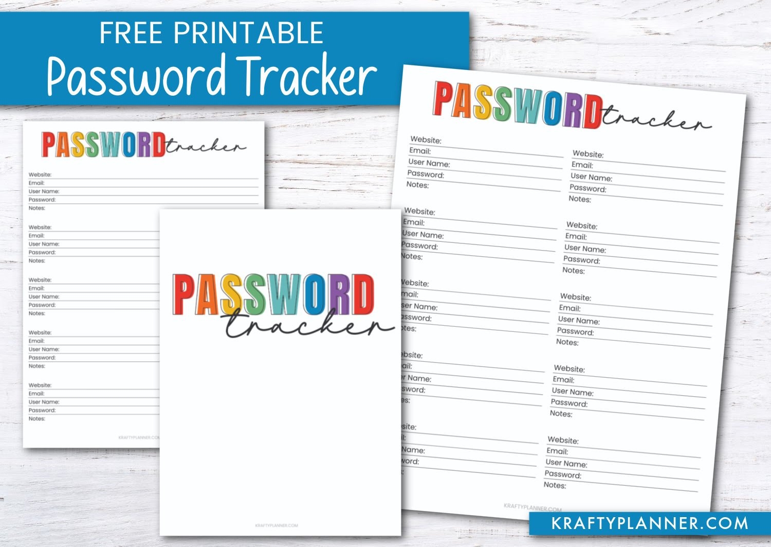 Free Printable Password Tracker Notebook Krafty Planner