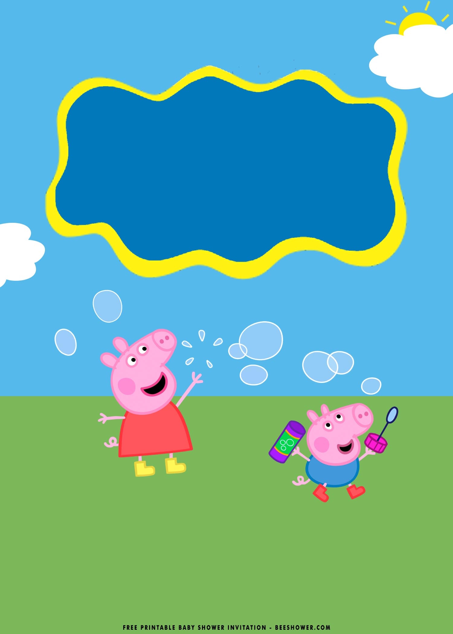 FREE Printable Peppa Pig Baby Shower Invitation Templates 