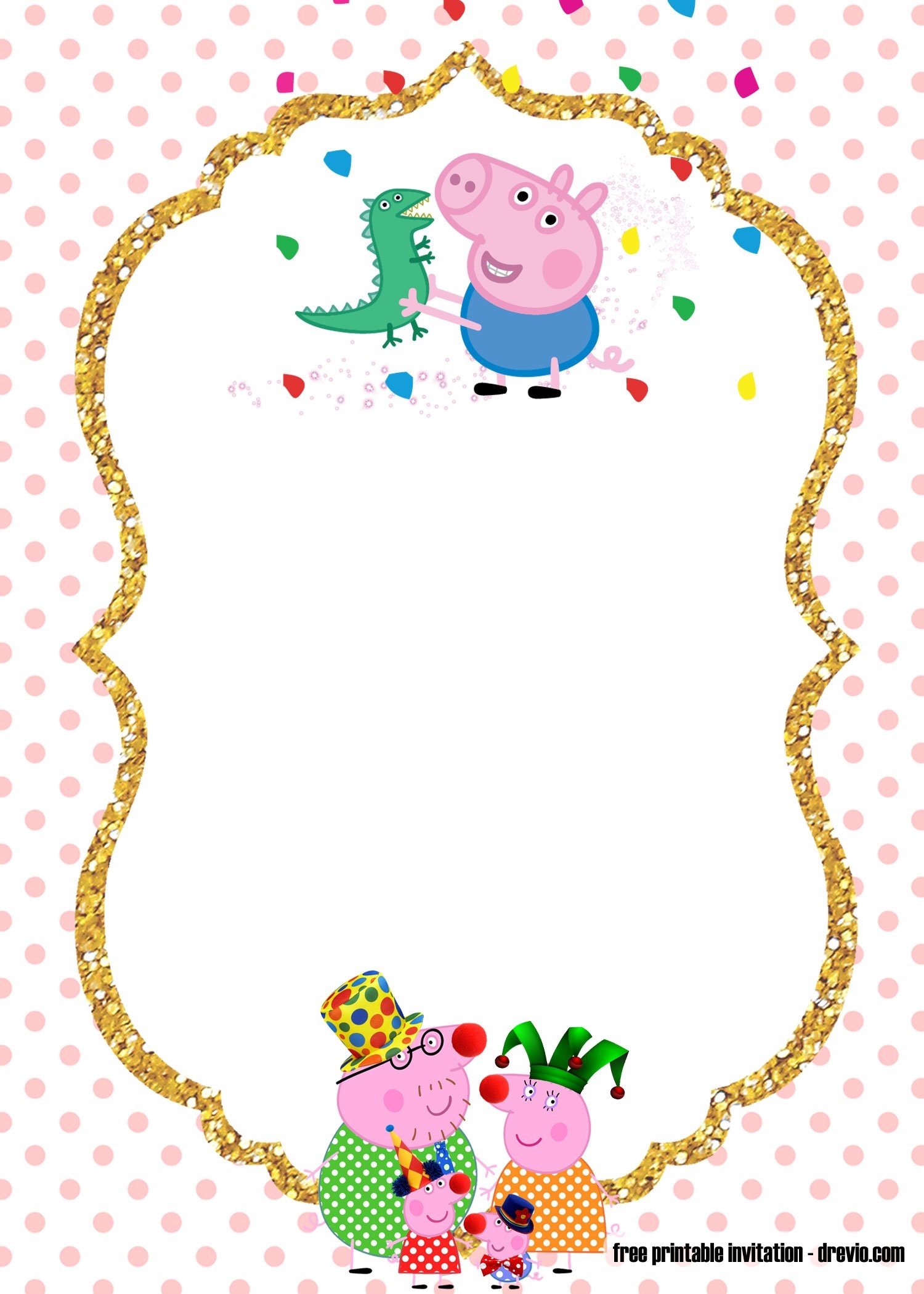 FREE Printable Peppa Pig Invitation Template