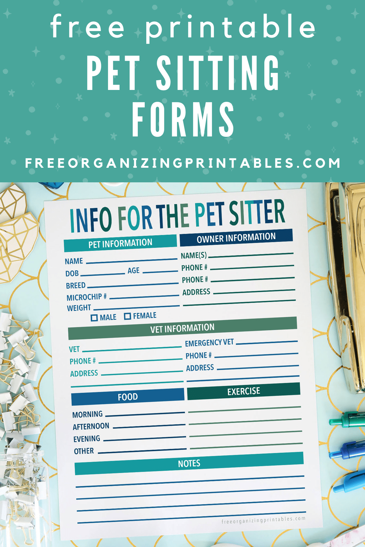 Free Printable Pet Sitting Forms Free Organizing Printables Free Printable Pet Sitting Forms Free Organizing Printables