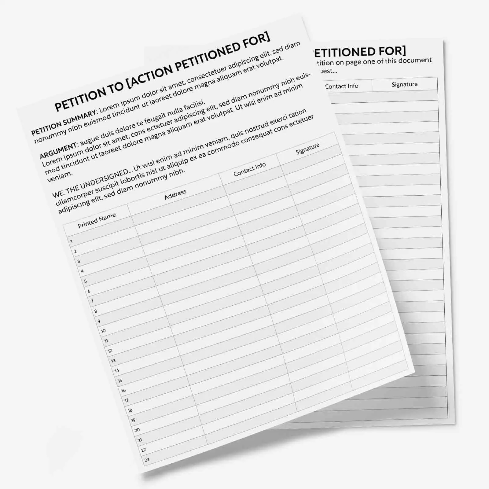 Free Printable Petition Template Free Printables Online Free Printable Petition Template Free Printables Online