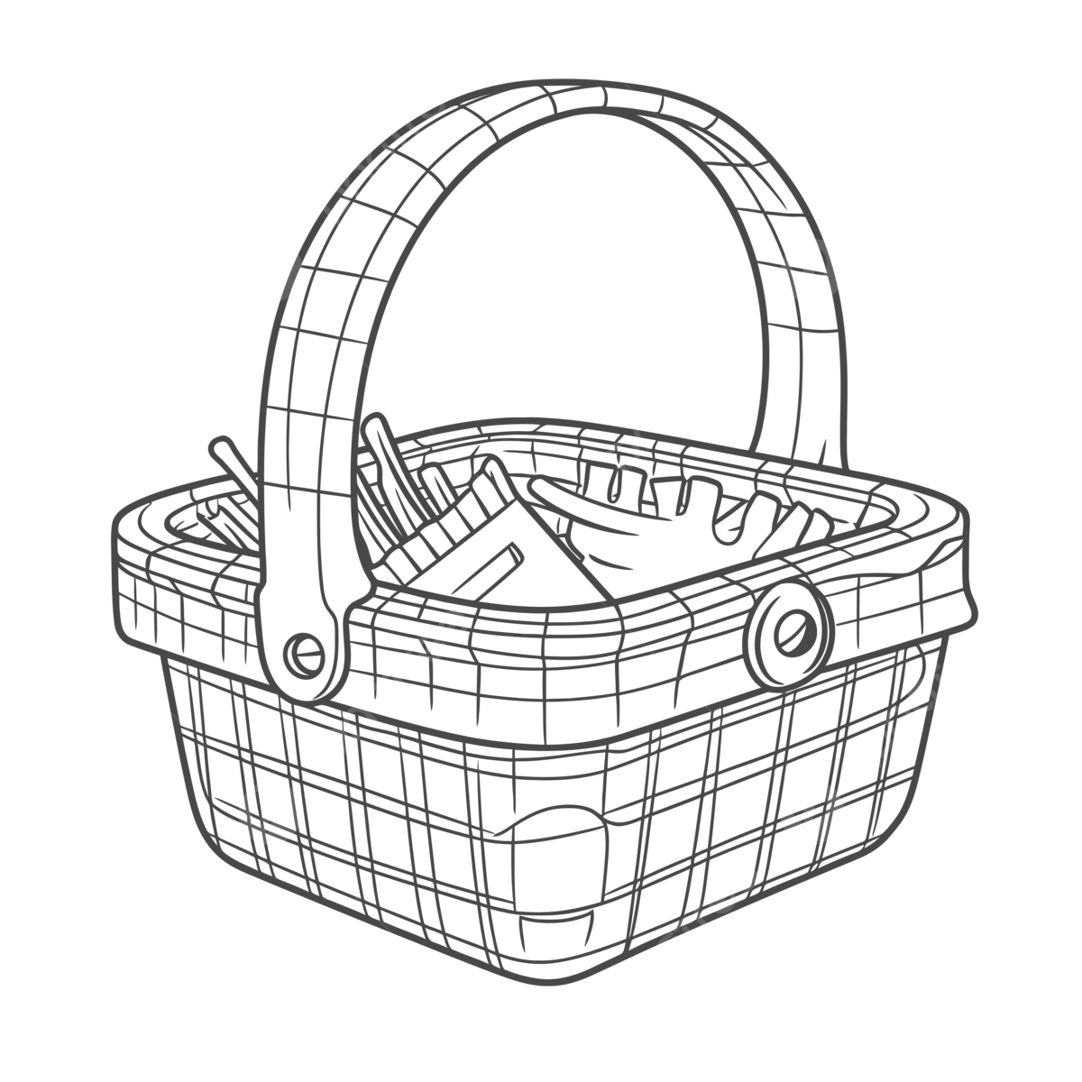 Free Printable Picnic Basket Drawing Illustration Outline Sketch Vector Wing Drawing Rat Drawing Picnic Drawing PNG And Vector With Transparent Background For Free Download