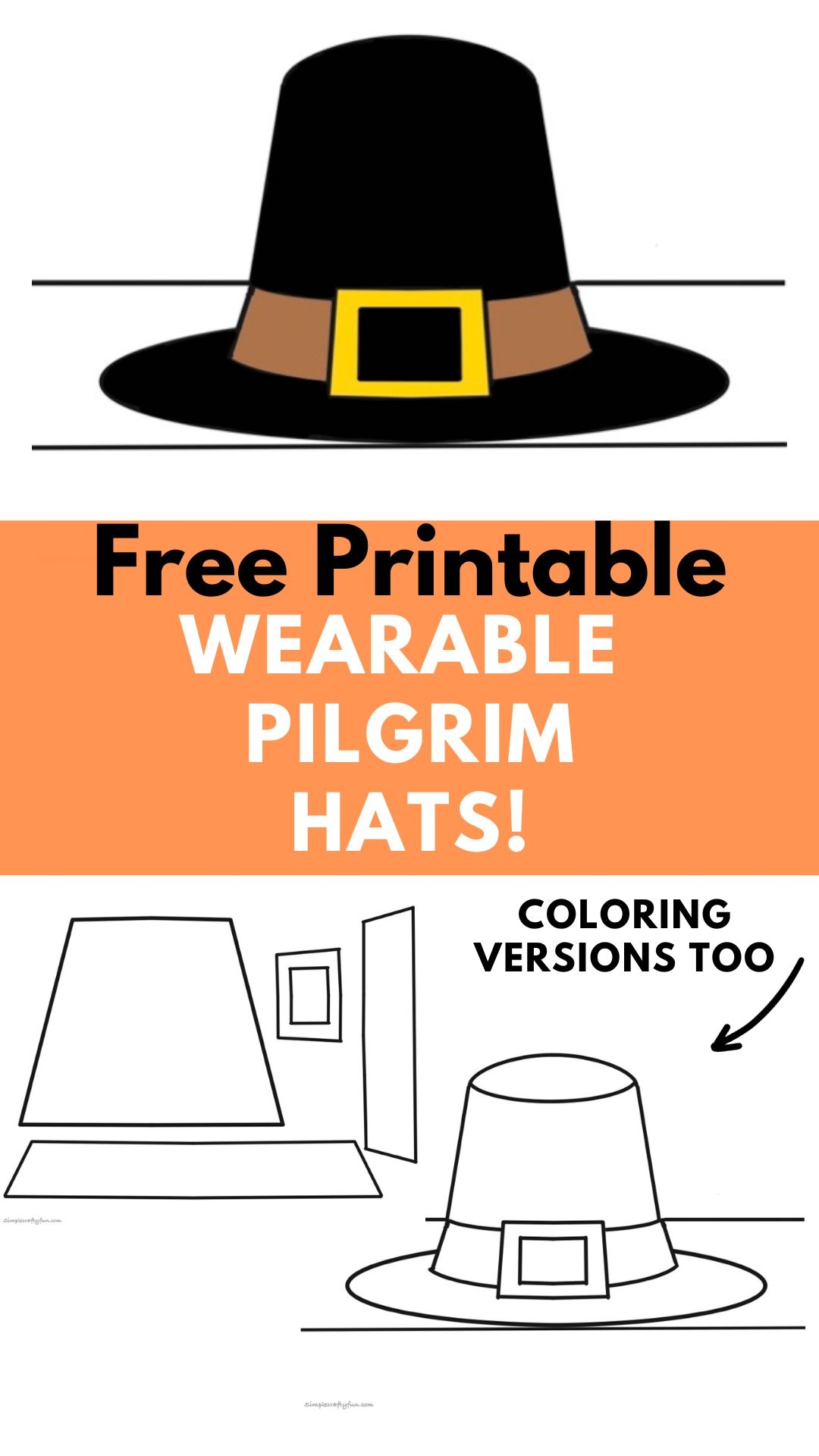 Free Printable Pilgrim Bonnet Template