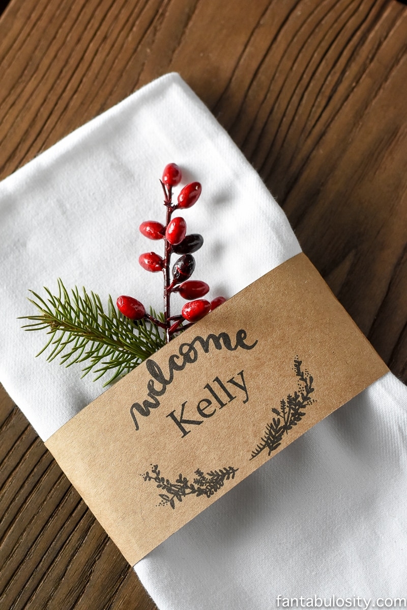 Free Printable Place Cards Template Christmas