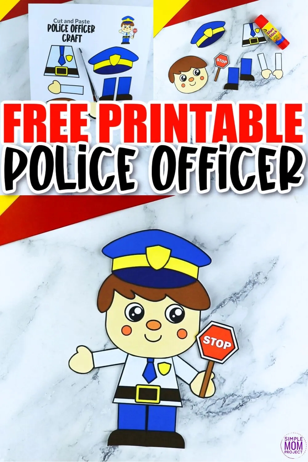 Free Printable Police Officer Craft Template Simple Mom Project Free Printable Police Officer Craft Template Simple Mom Project