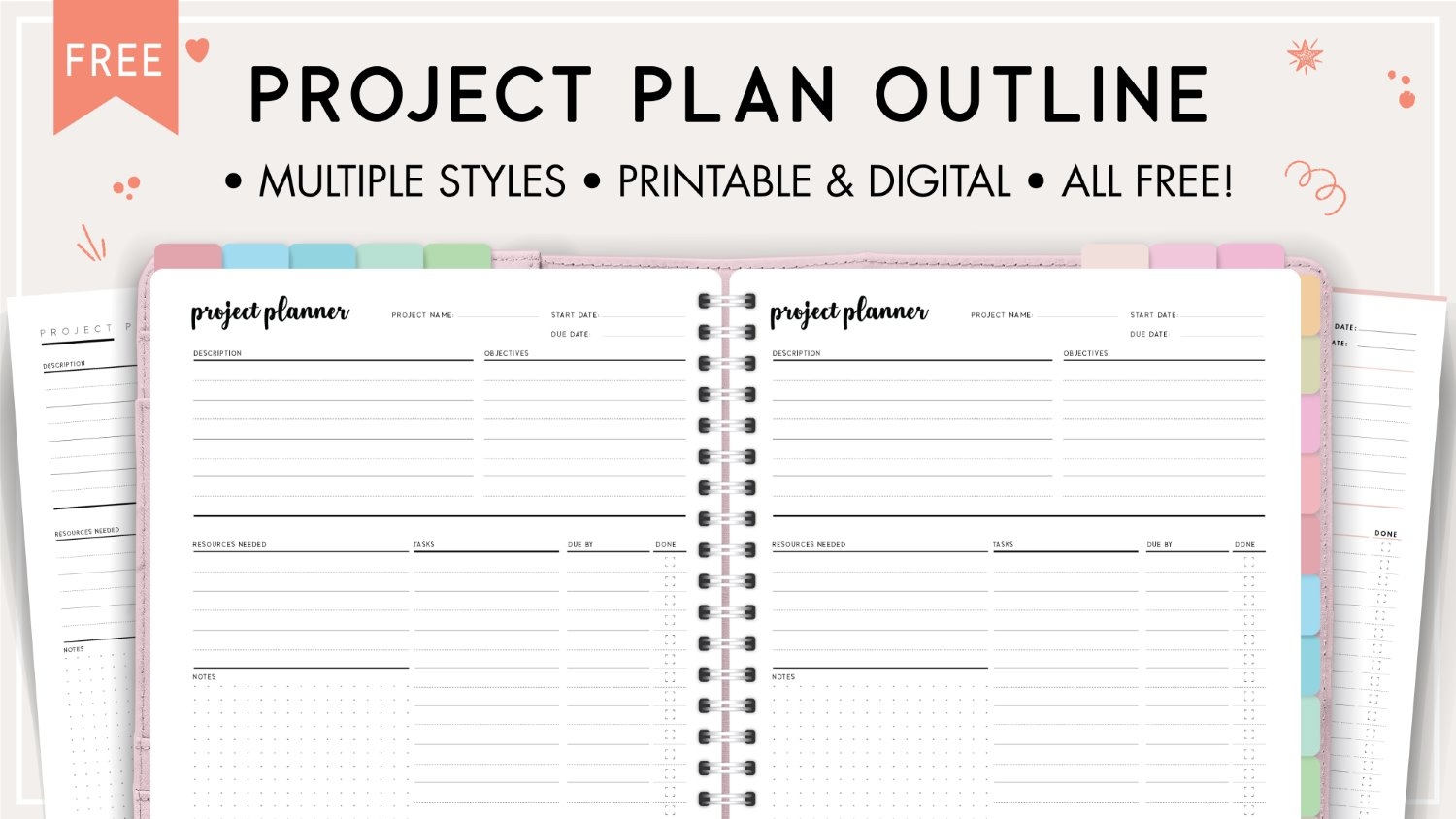Free Printable Project Planner Template Image